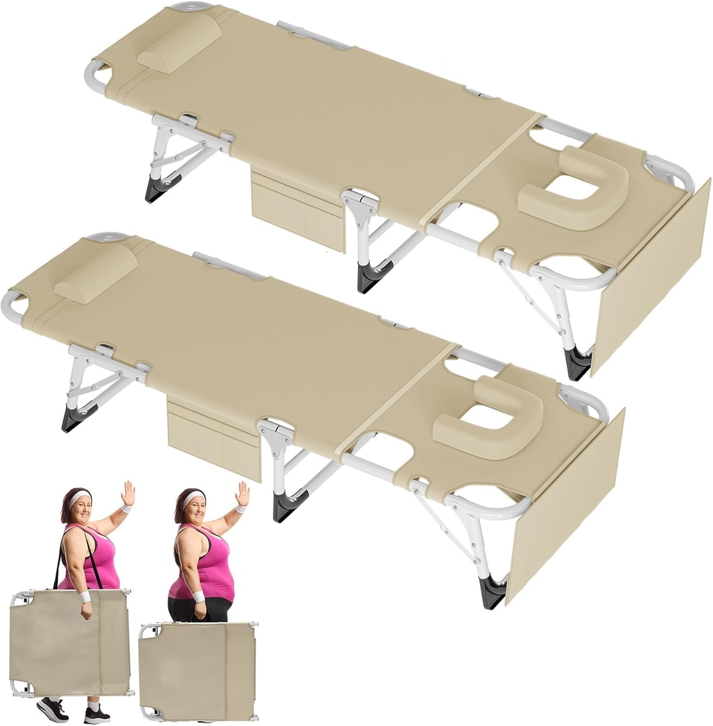 Oversized Folding Sun Tanning Chair with 5 Positions for Comfort