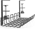 Under Desk Cable Management Tray Organizer - No Drill, Hidden Storage