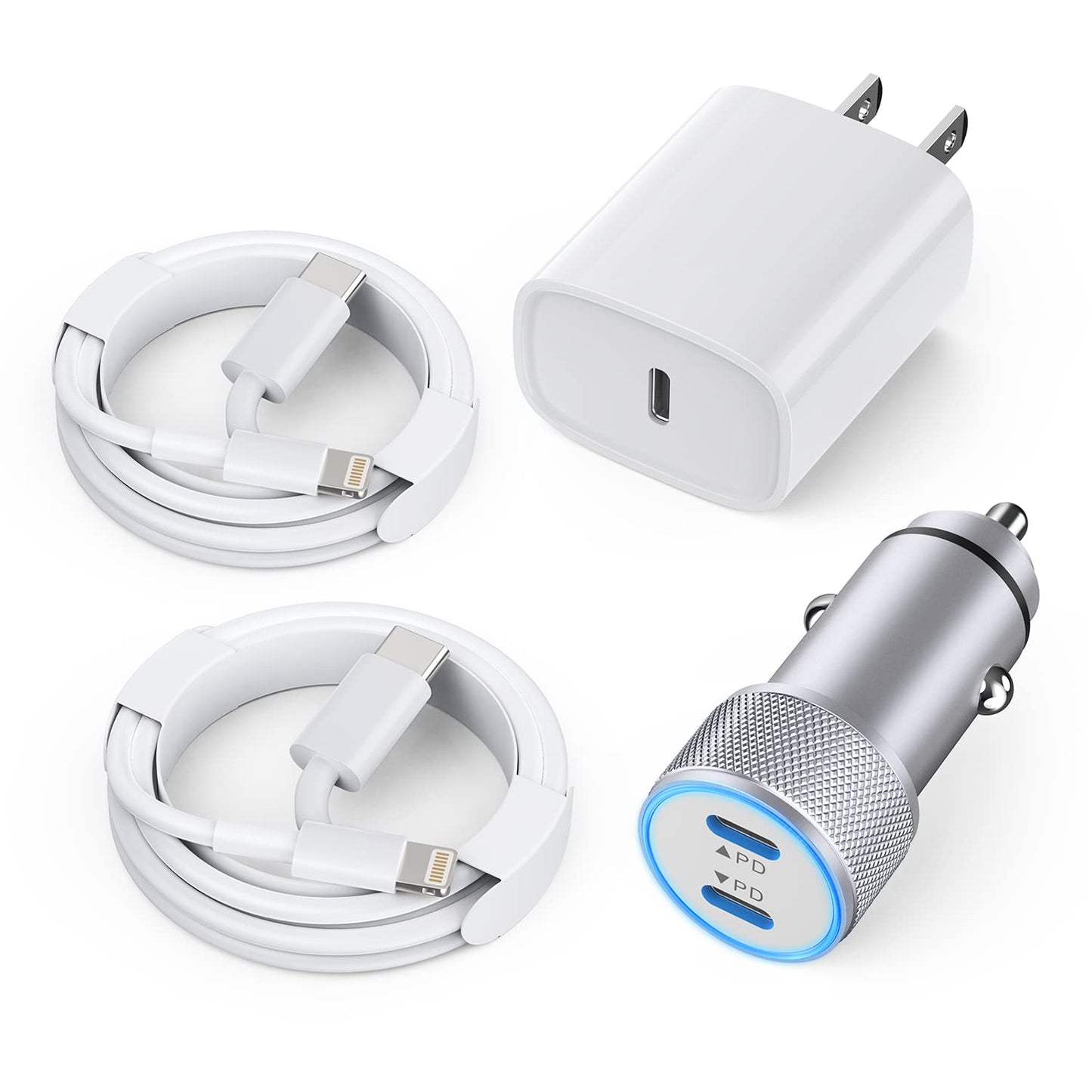 DelTucci Fast Dual USB C Car Charger Set