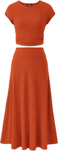 Two Piece Skirt Set Summer 2025 - Casual Cropped Top & Midi Skirt Sets