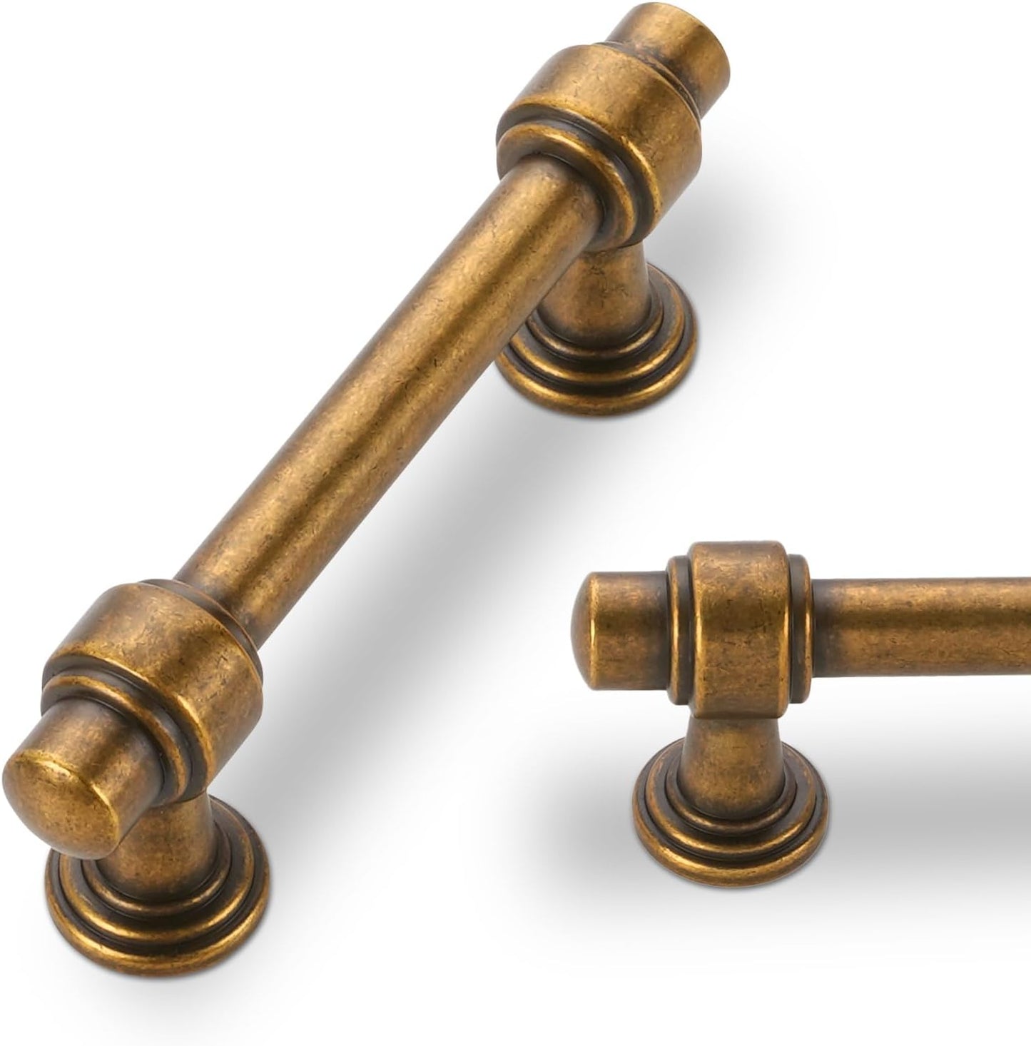 Antique Brass Kitchen Cabinet Handles - Vintage Drawer Pulls