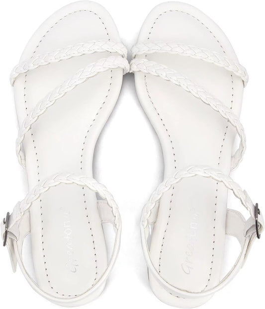 Greatonu Womens Flat Sandals for Summer with Open Toe Design