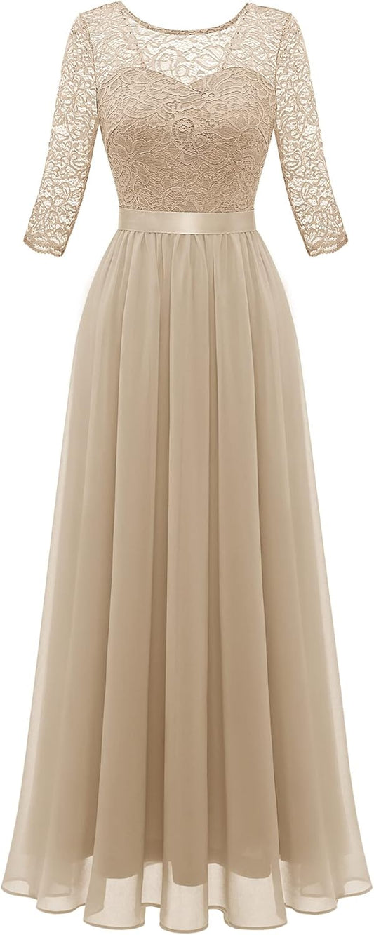 BeryLove Long Sleeve Formal Party Dress for Elegant Occasions