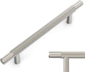Brushed Satin Nickel Knurled Cabinet Pulls 6.3 in Hole Centers