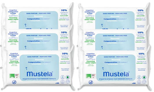 Mustela Baby Home Compostable Cleansing Wipes for All Skin Types