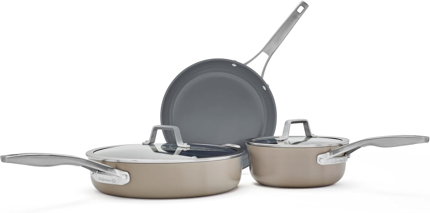 Calphalon Premier Ceramic Nonstick Cookware Set for Easy Cooking