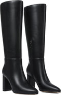 Knee High Boots for Women Pointed Toe Wide Calf - Chunky Heel