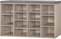 DINZI LVJ Shoe Storage Bench with Cushion - 14-Cubby Organizer