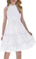 Arshiner Girls Halter Neck Sleeveless Dress Casual Flowy