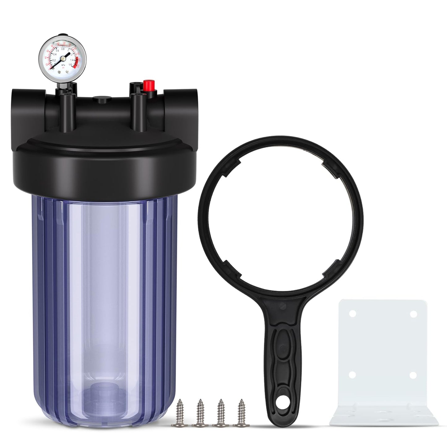 PUREPLUS Whole House Water Filter Housing with Pressure Gauge