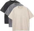 3 Pack Men's Oversized Heavy Cotton T-Shirts - Loose Vintage Fit