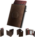 Mens Wallet with AirTag Holder Smart Wallet Compatible with Apple