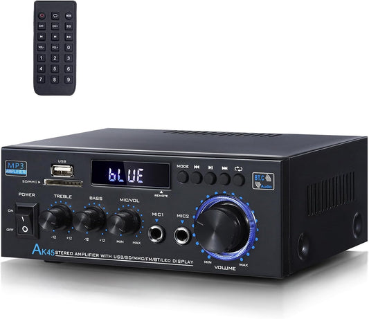 AK45 Stereo Receiver Amplifier for Home Audio with Bluetooth