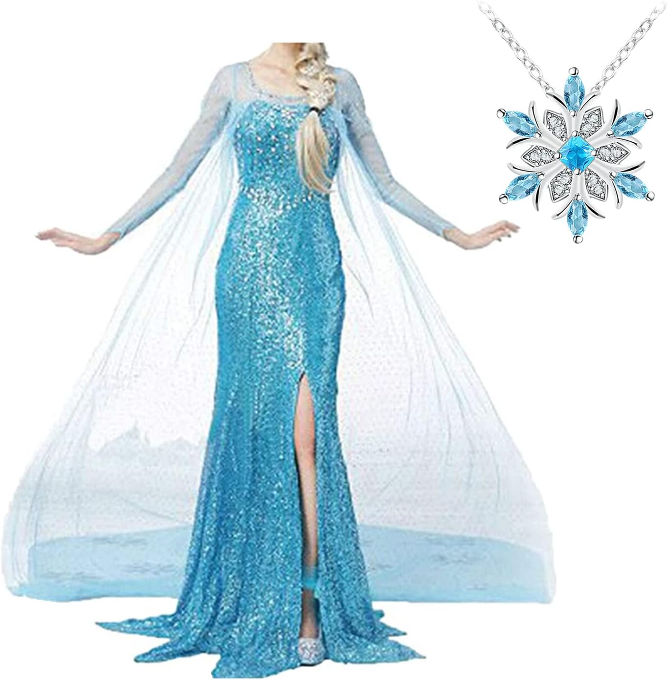 Snow Queen Princess Dress for Women - Fancy Party Costume