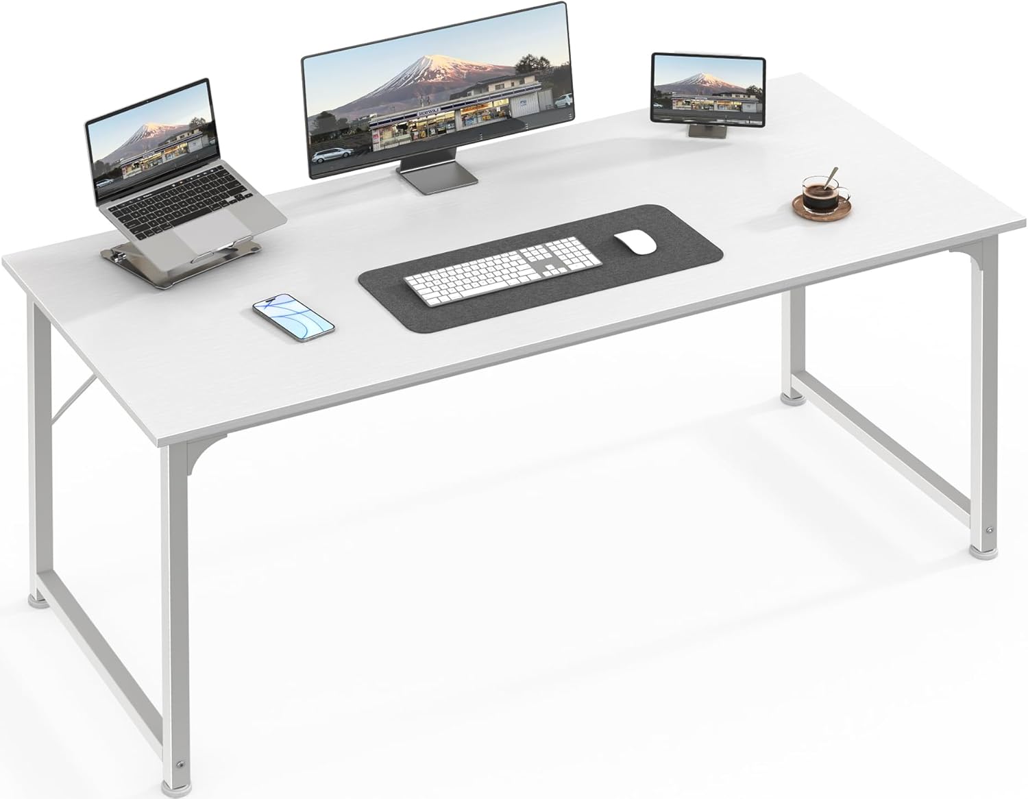 Huuger Computer Desk 55 Inch Modern Simple Home Office Desk