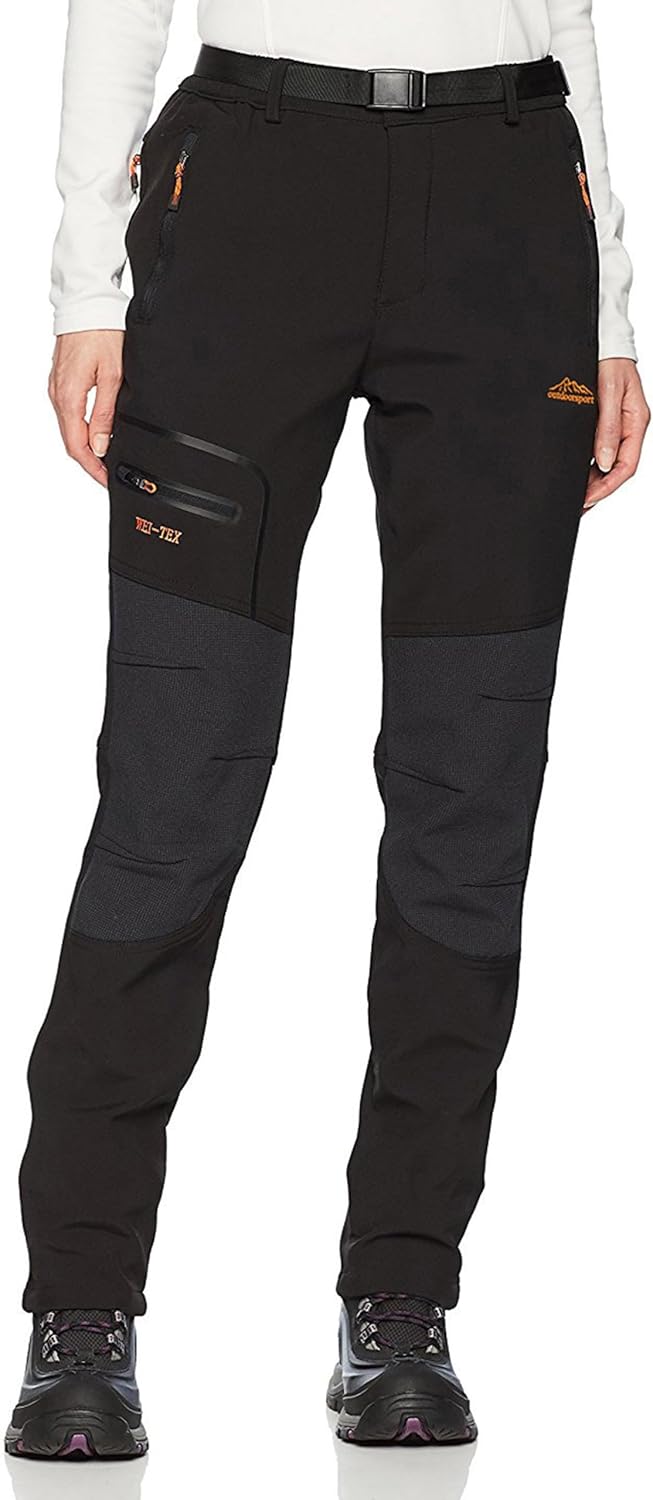 BenBoy Women's Outdoor Waterproof Windproof Fleece Cargo Pants