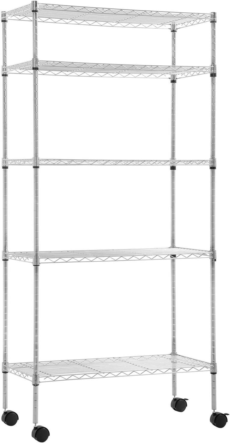 BestOffice 14x30x60 Heavy Duty Storage Shelves with Wheels