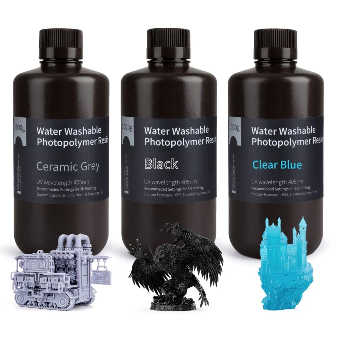 ELEGOO Water Washable 3D Printer Resin for High Precision Prints