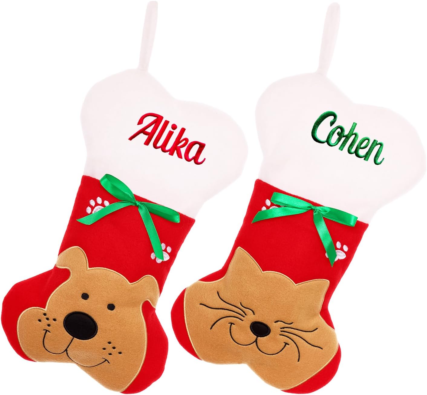 Personalized Christmas Stockings for Dogs and Cats - Custom Pet Decor