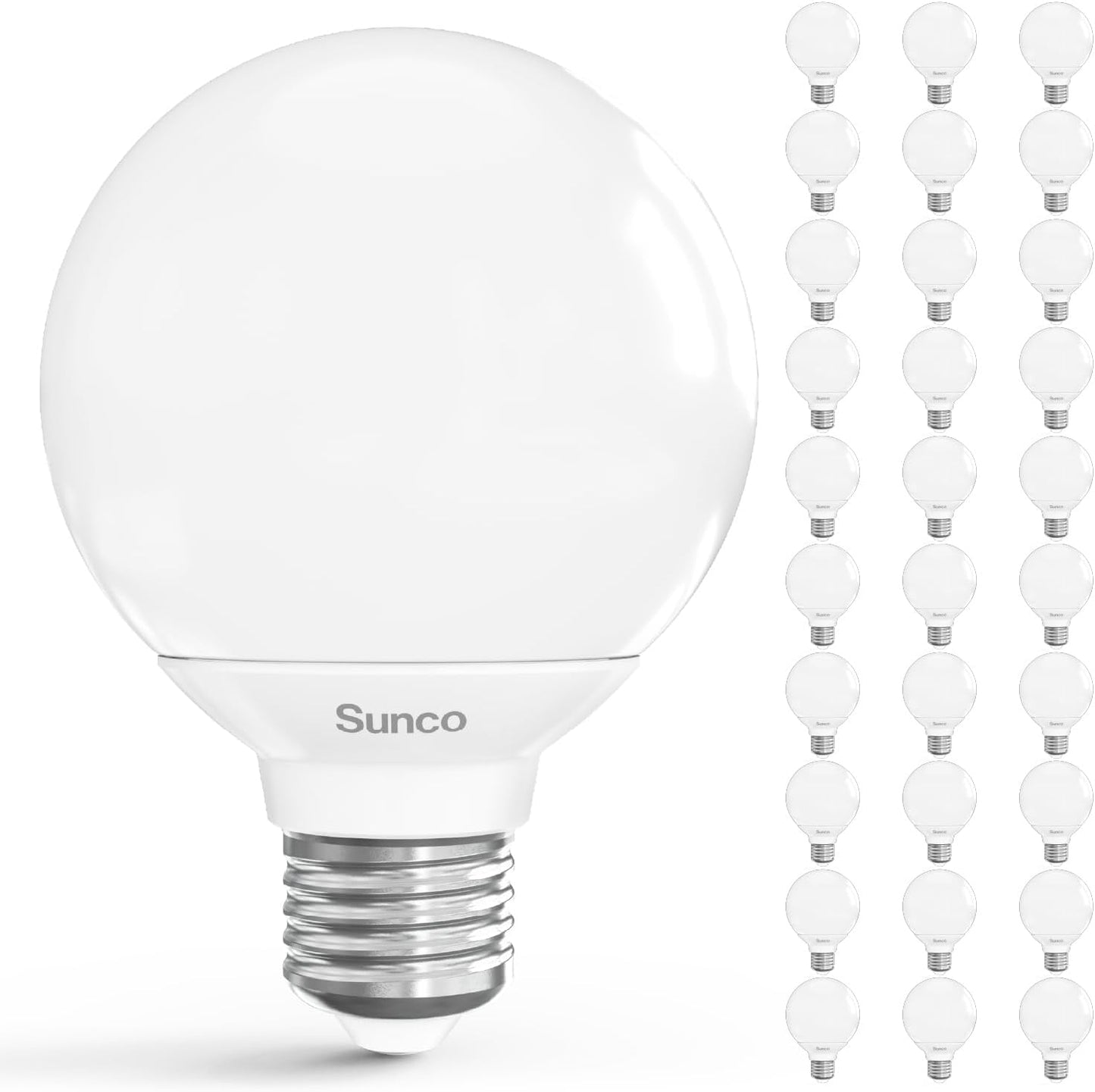 G25 LED Light Bulbs - Dimmable Vanity Globe for Bright Spaces