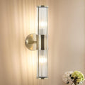 Glass Rods Wall Light Fixture Antique Bronze - Shadow-Free Vanity