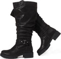 Luoika Women's Extra Wide Calf Knee High Boots - Wide Width Low Heel 6
