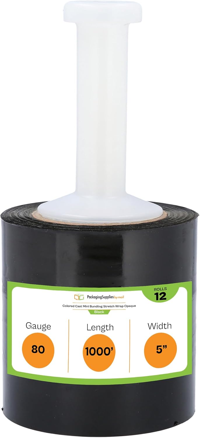 PSBM Mini Black Stretch Wrap with Handle for Bundling Needs