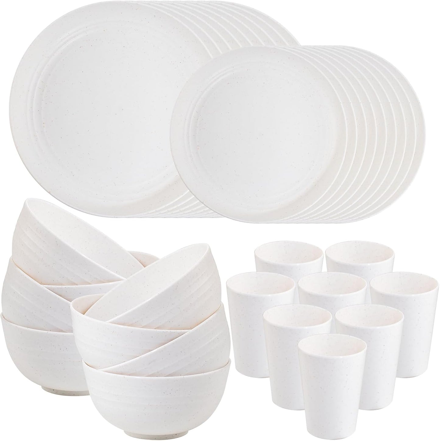Wheat Straw Dinnerware Set for 8 - Durable and Safe Dishes