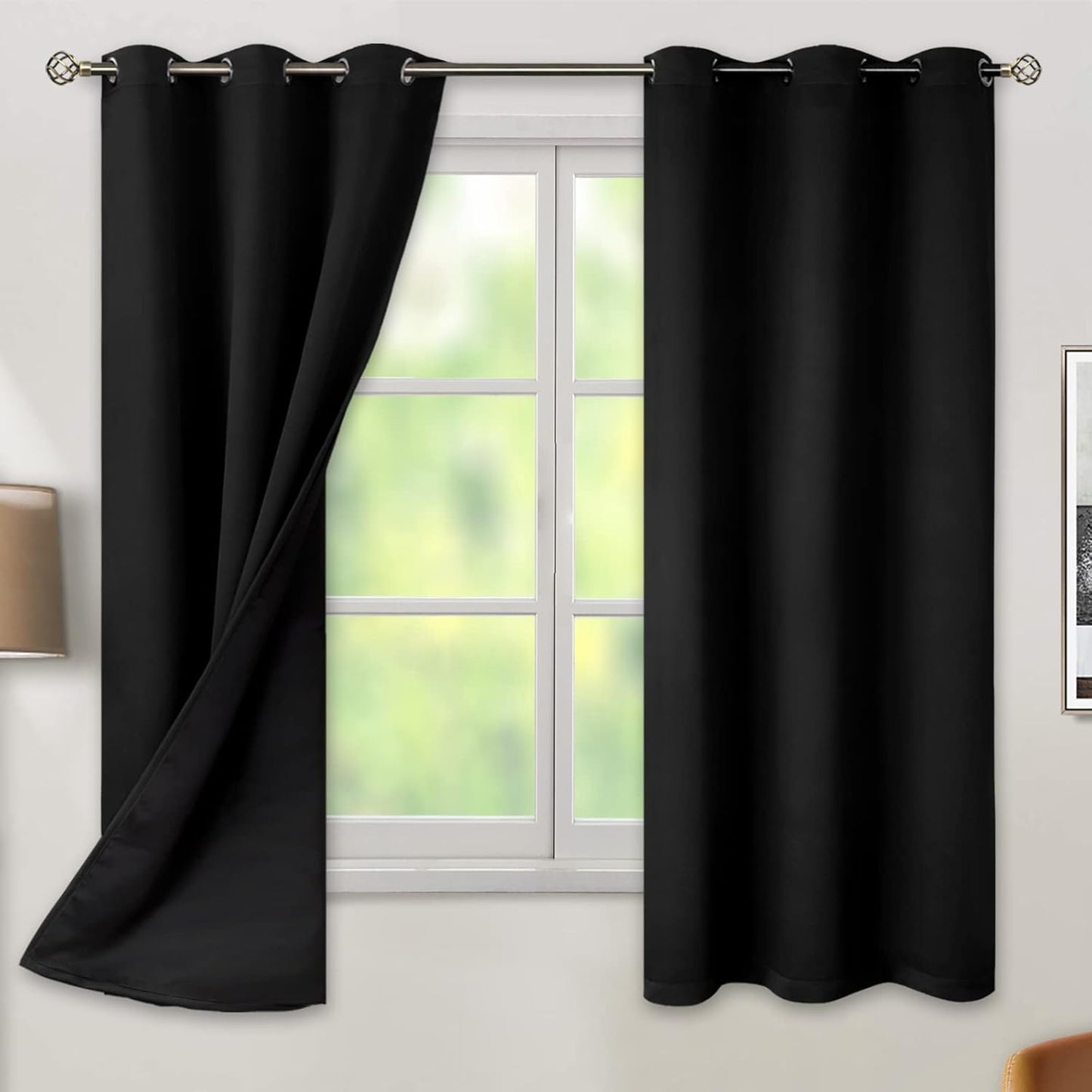 BGment Black Blackout Curtains for Bedroom - Total Room Darkening