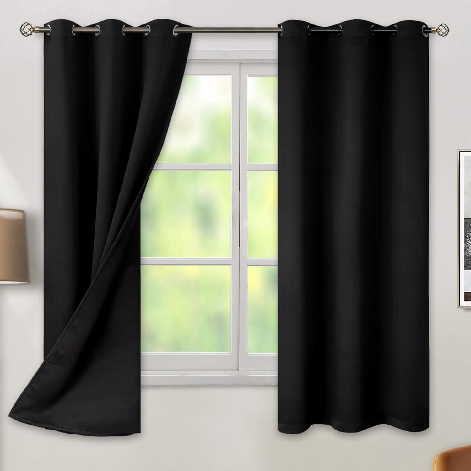 BGment Black Blackout Curtains for Bedroom - Total Room Darkening
