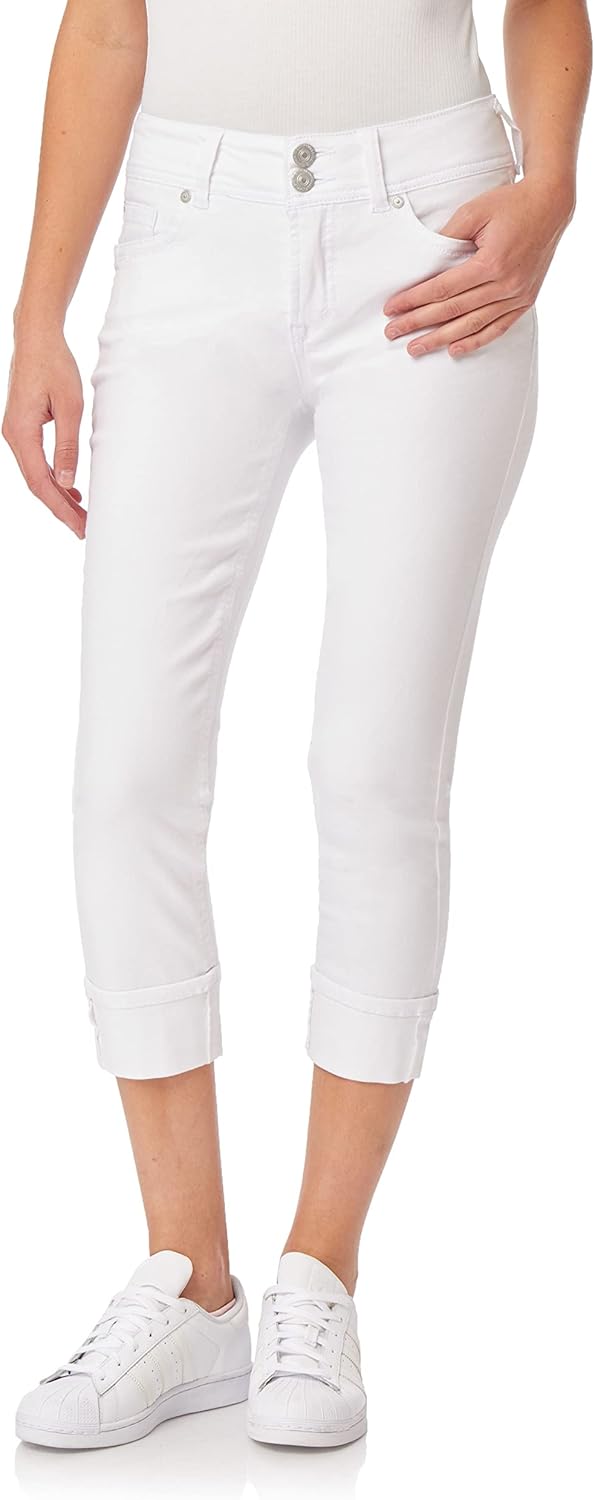 Luscious Curvy Mid-Rise Cropped Jeans for Women by WallFlower