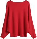 GABERLY Boat Neck Batwing Sleeves Sweater for Women