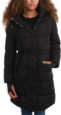 Long Puffer Coat for Women - Insulated Hooded Quilted Parka Jacket