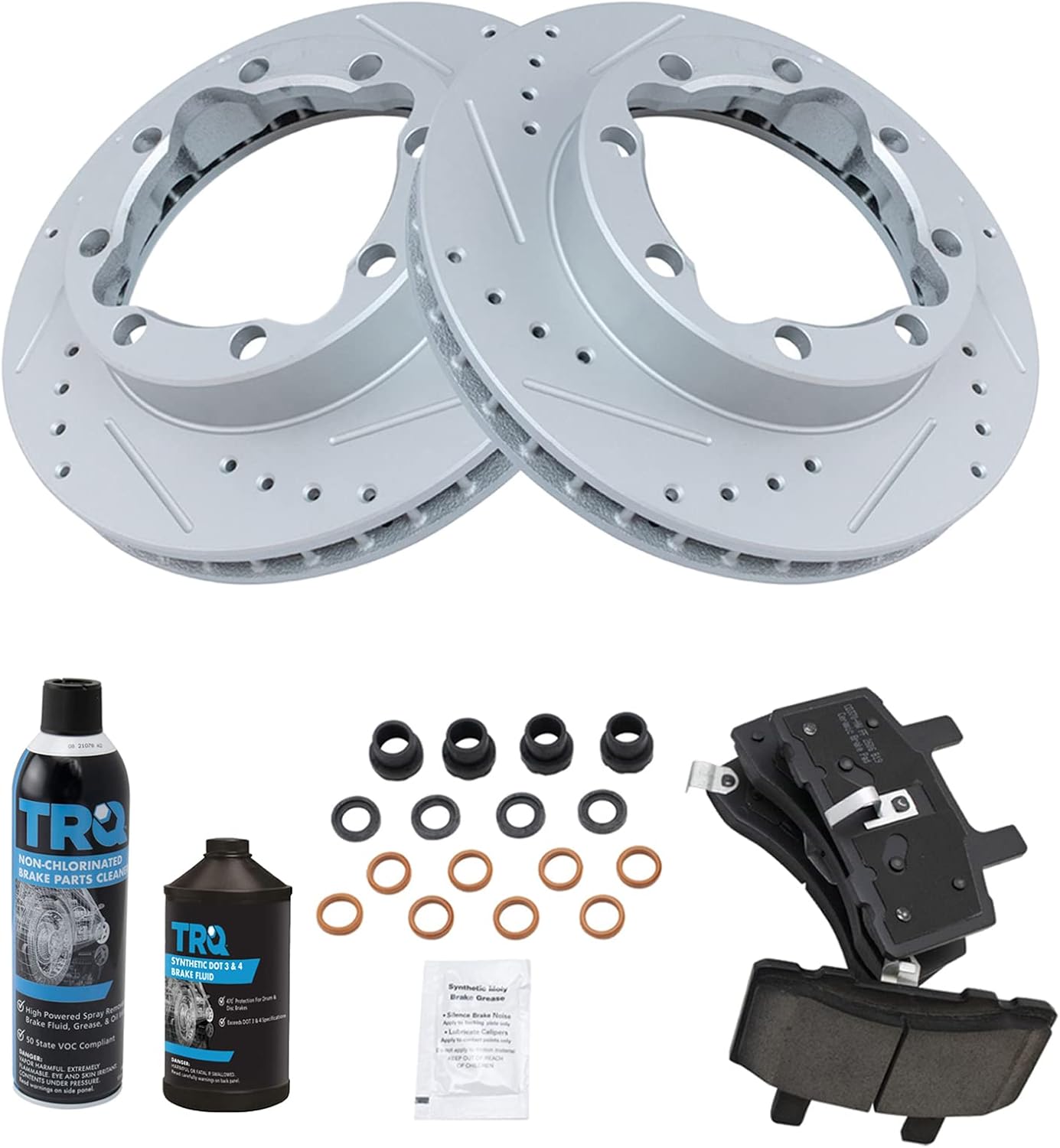 Premium TRQ Front Brake Pad & Rotor Kit for Chevrolet GMC Vehicles