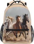WIHVE Backpack Running Horses Casual Daypack School Rucksack