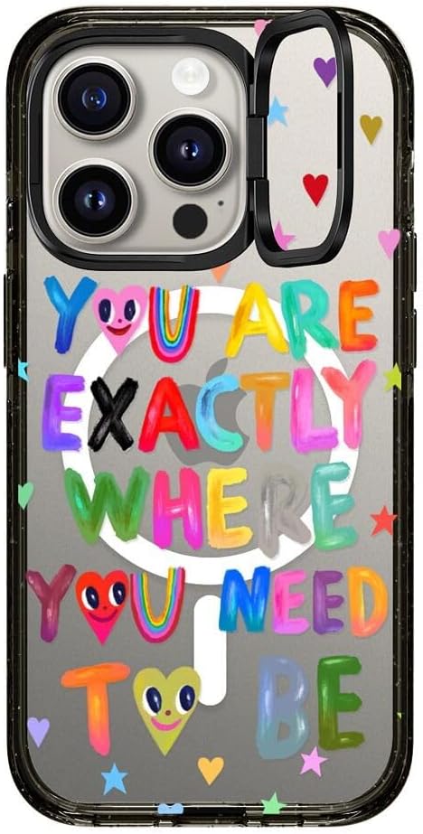 CASETiFY Impact Ring Stand Case for iPhone 15 Pro - Clear Black