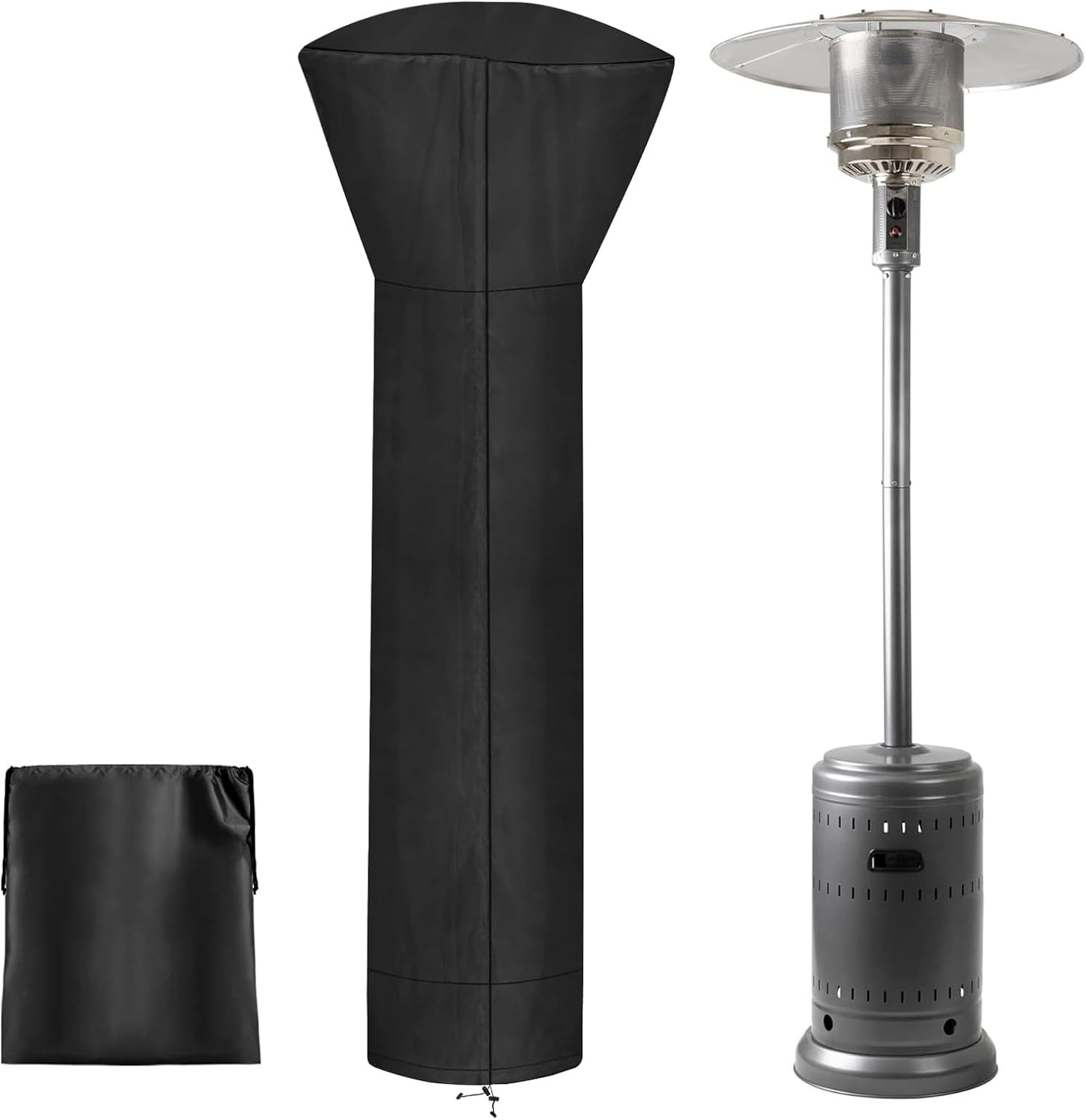 Premium 89 Waterproof Patio Heater Cover with Zipper & Storage Bag