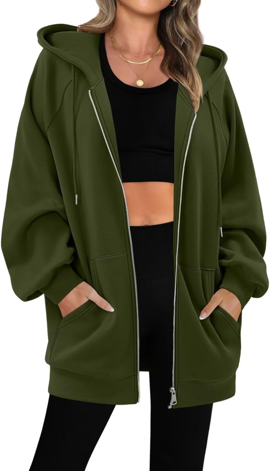 StunShow Women's Oversized Zip Up Hoodies for Casual Style