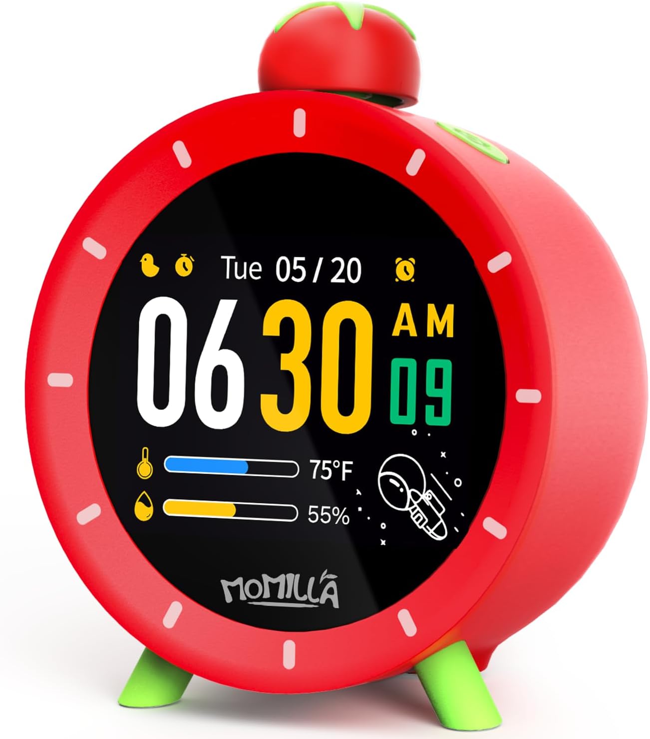 MOMILLA Kids Alarm Clock with Colorful Display and Visual Timer