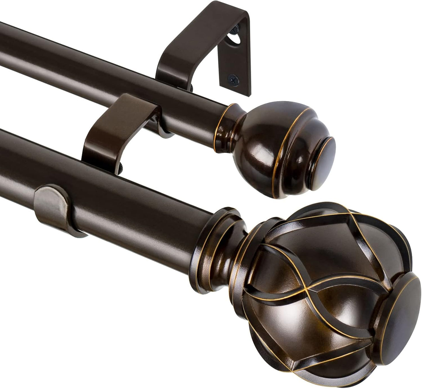 KAMANINA 1 Inch Double Curtain Rods for Elegant Home Decor