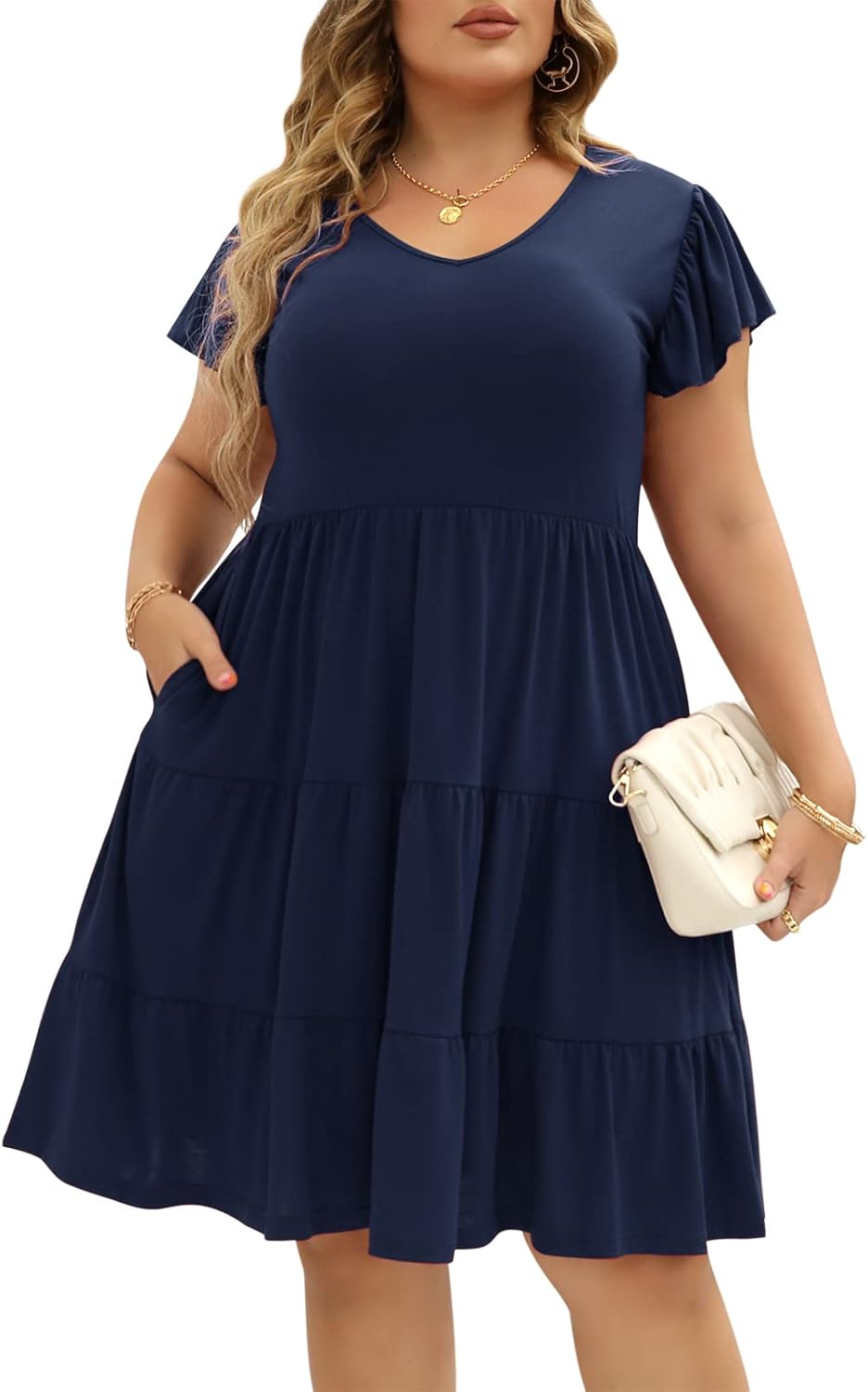 Celkuser Womens Plus Size Casual Summer Dresses with Pockets