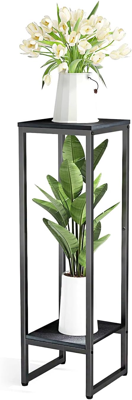 37.4 Tall Plant Stand Indoor - 2-Tier Modern Corner Shelves