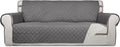 Reversible Quilted Sofa Cover Gray/Ivory - Water Resistant Slipcover