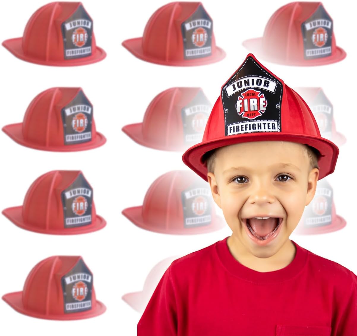 Molded Paper Child Firefighter Hat for Imaginative Play and Parties
