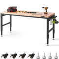 VEVOR 72in Adjustable Workbench for Garage - Heavy-Duty Worktable