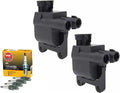 2pcs Engine Ignition Coil Pack and Platinum Spark Plug Replacement