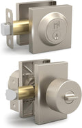 Mega Handles Laura Entry Door Knobs & Deadbolt Combo - Satin Nickel