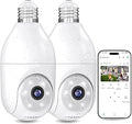 2K Light Bulb Security Camera with Night Vision - 2 Pack