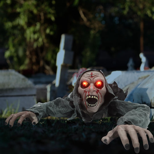 Halloween Light-Up Animated Zombie Groundbreaker for Spooky Decor