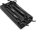 7.0 in Black Dog Grooming Scissors Set - 4-Piece Professional Kit